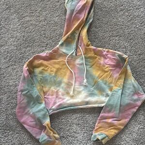 Bailey Rose Pastel Tie-Dye Cropped Hoodie